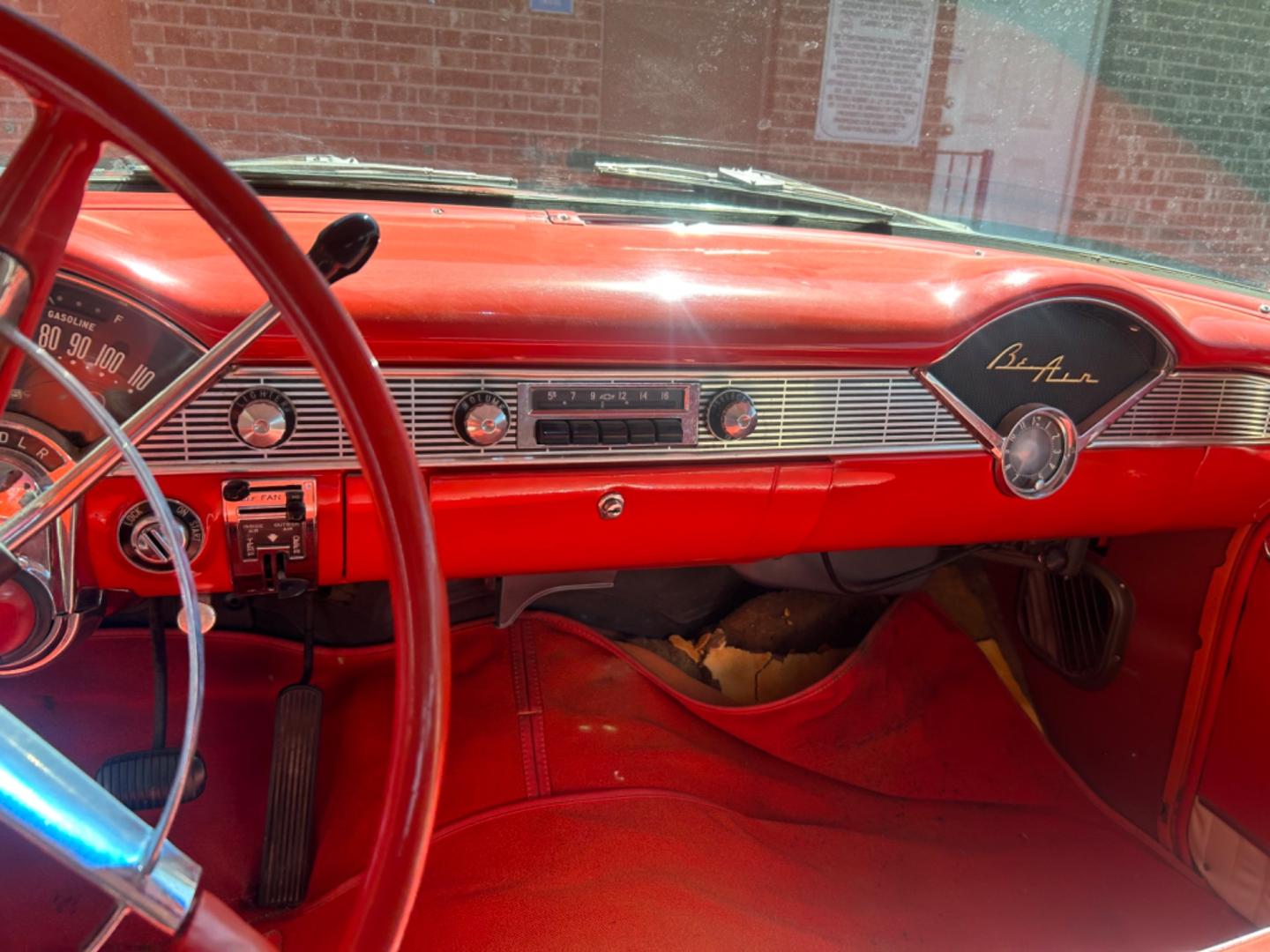 1956 Red Chevrolet Bel Air Bel Air (C56F032989) , located at 1687 Business 35 S, New Braunfels, TX, 78130, (830) 625-7159, 29.655487, -98.051491 - Photo#11